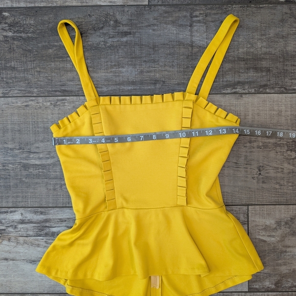 Amanda Uprichard Yellow Ruffled Peplum Tank Top - Picture 6 of 8